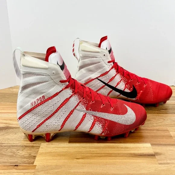 Nike Vapor Untouchable Pro 3 Football Cleats Red White High Top‎ Size 12
